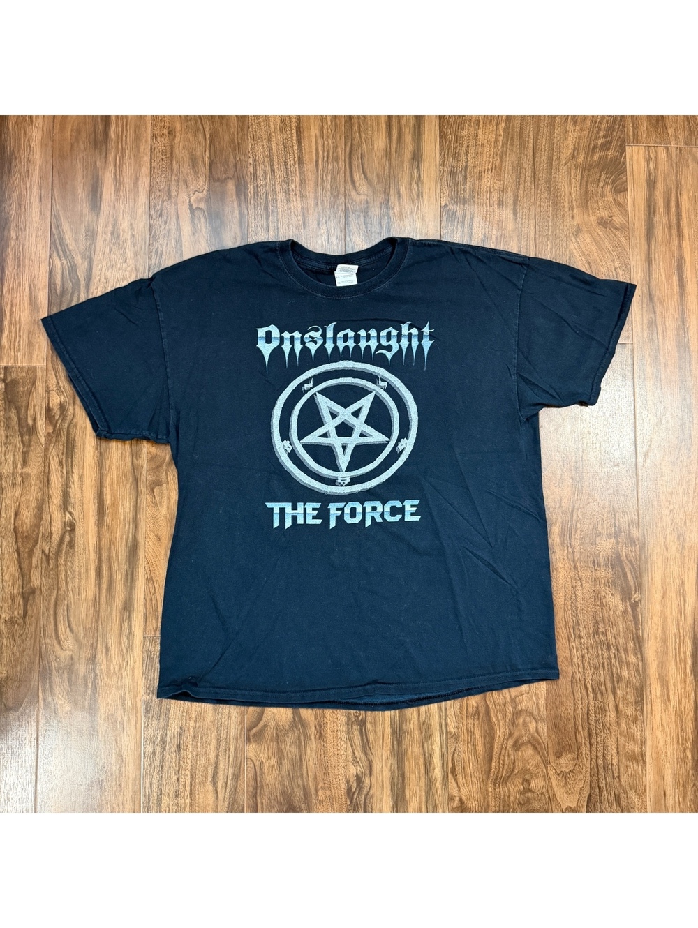 Y2K Onslaught The Force Graphic Tee Mens XL Black Thrash Metal Band Shirt